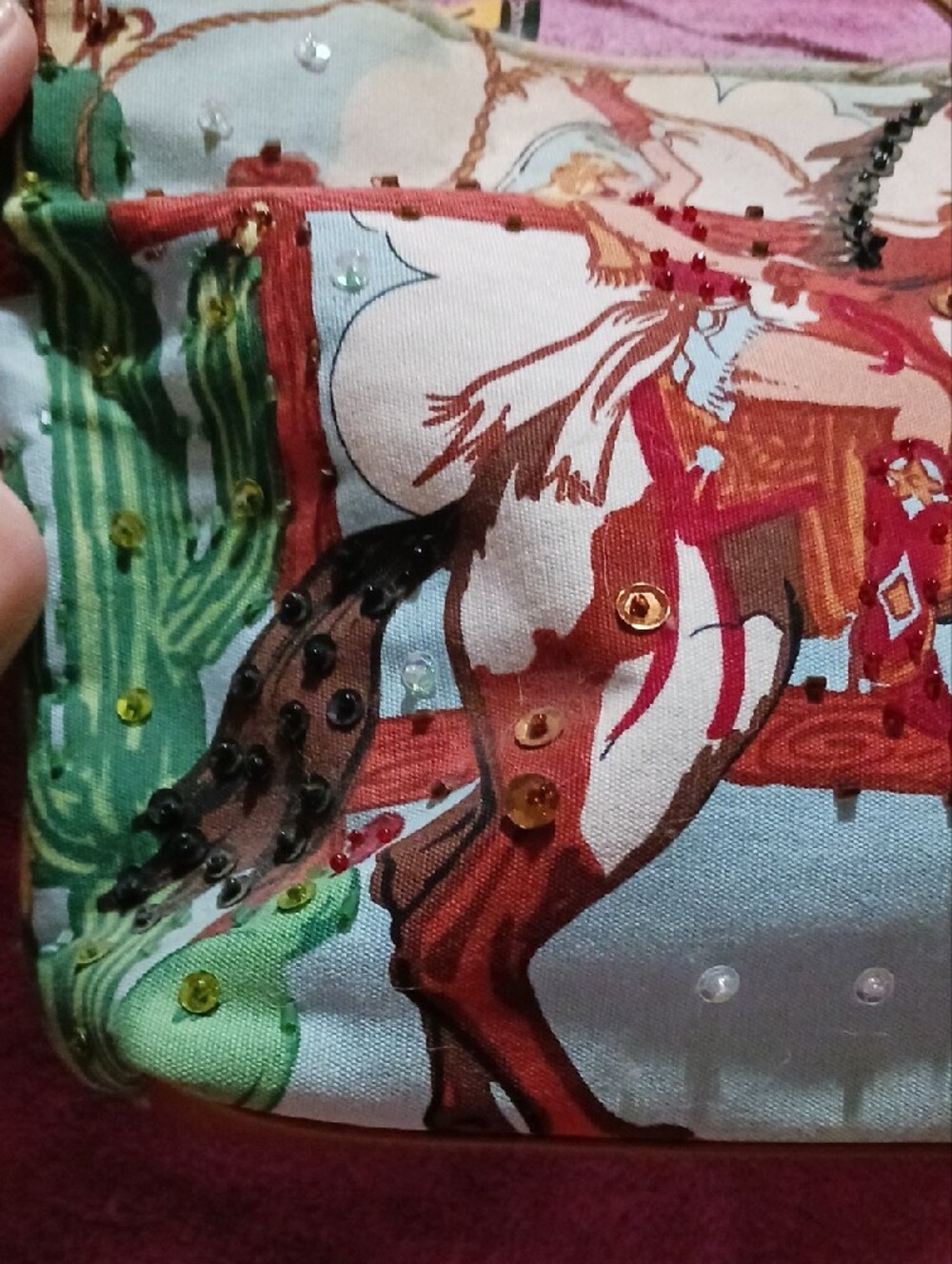 Western Horse and Cowgirl Print Small Bag NWT - Picture 9 of 16